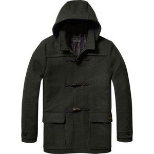 Scotch & Soda Wool Duffle Coat - Green - Medium